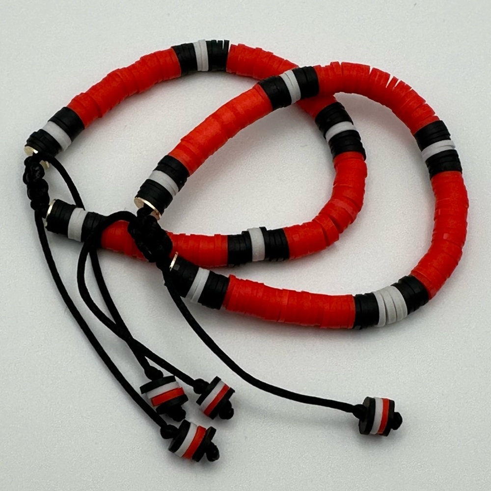 Friendship Bracelets | Set of 2 | Clay Beads | 18k Gold Bead | Fully Adjustable